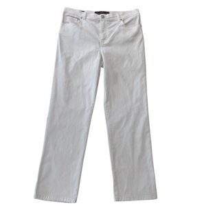Gloria Vanderbilt Amanda white jeans classic rise straight stretch denim P14